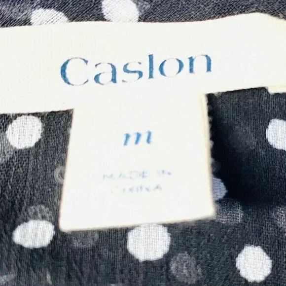 CASLON Women Sleeveless Pullover Polka-Dots Sheer Casual Shirt Top Size Medium - Picture 10 of 12